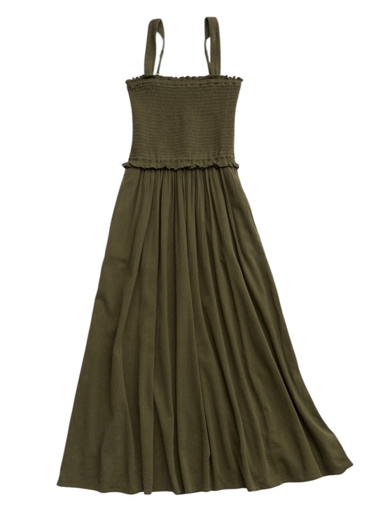 aerie Dresses & Skirts - Aerie At The Barre Smocked Dress Military Green NWT Size Medium